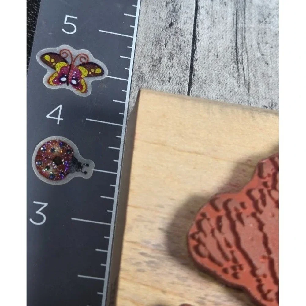 JudiKins Lips Kiss Print 5X4 Rubber Stamp Wood #G5